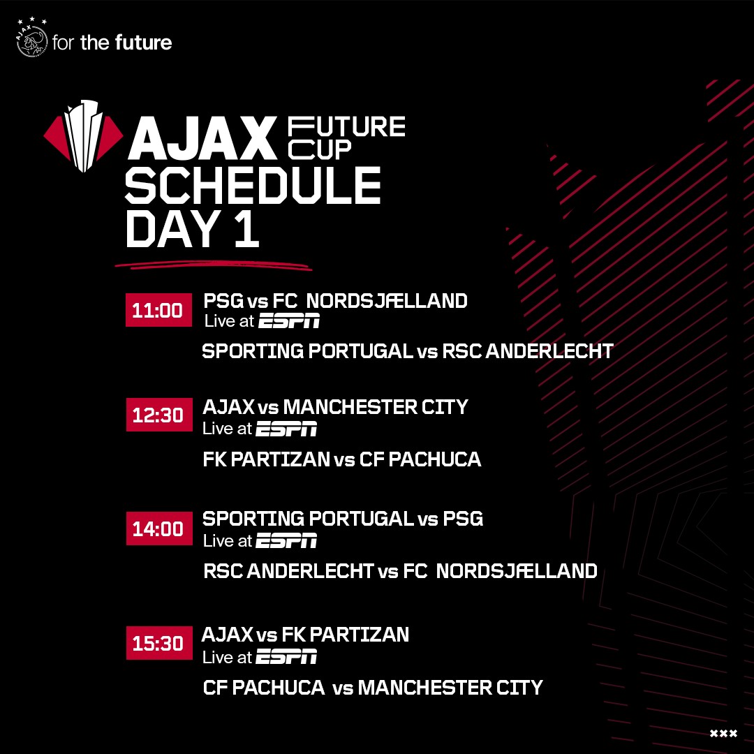 AJAX Events Futurecup Schema Day1 1080X1080