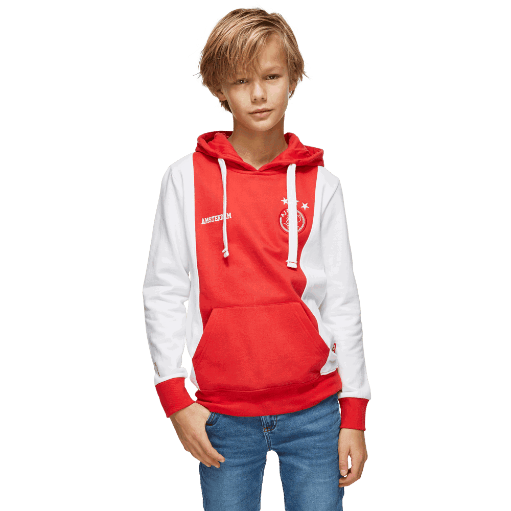 Ajax hooded sweater white red white junior Official Ajax Fanshop