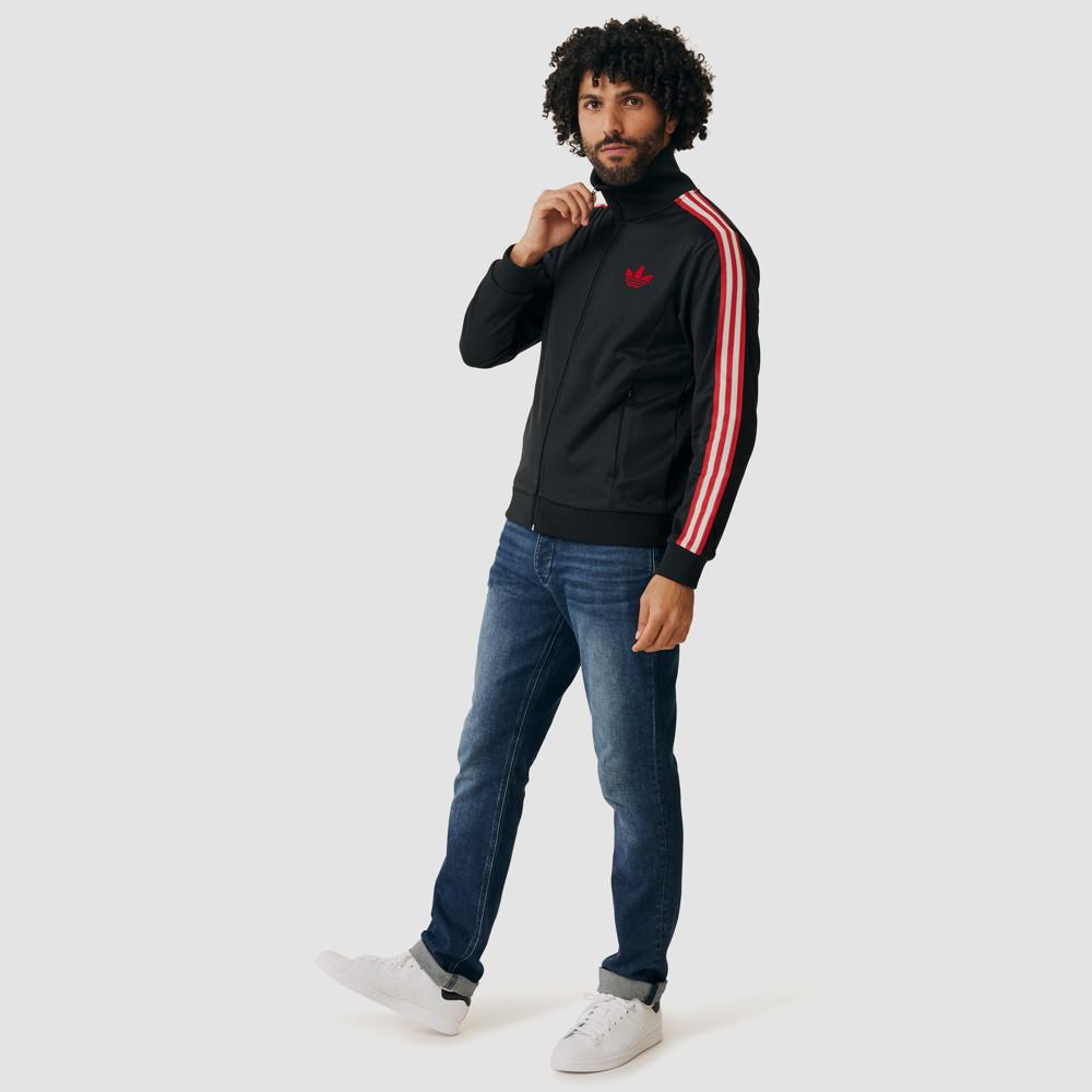 adidas Originals firebird track jacket in black with three stripes