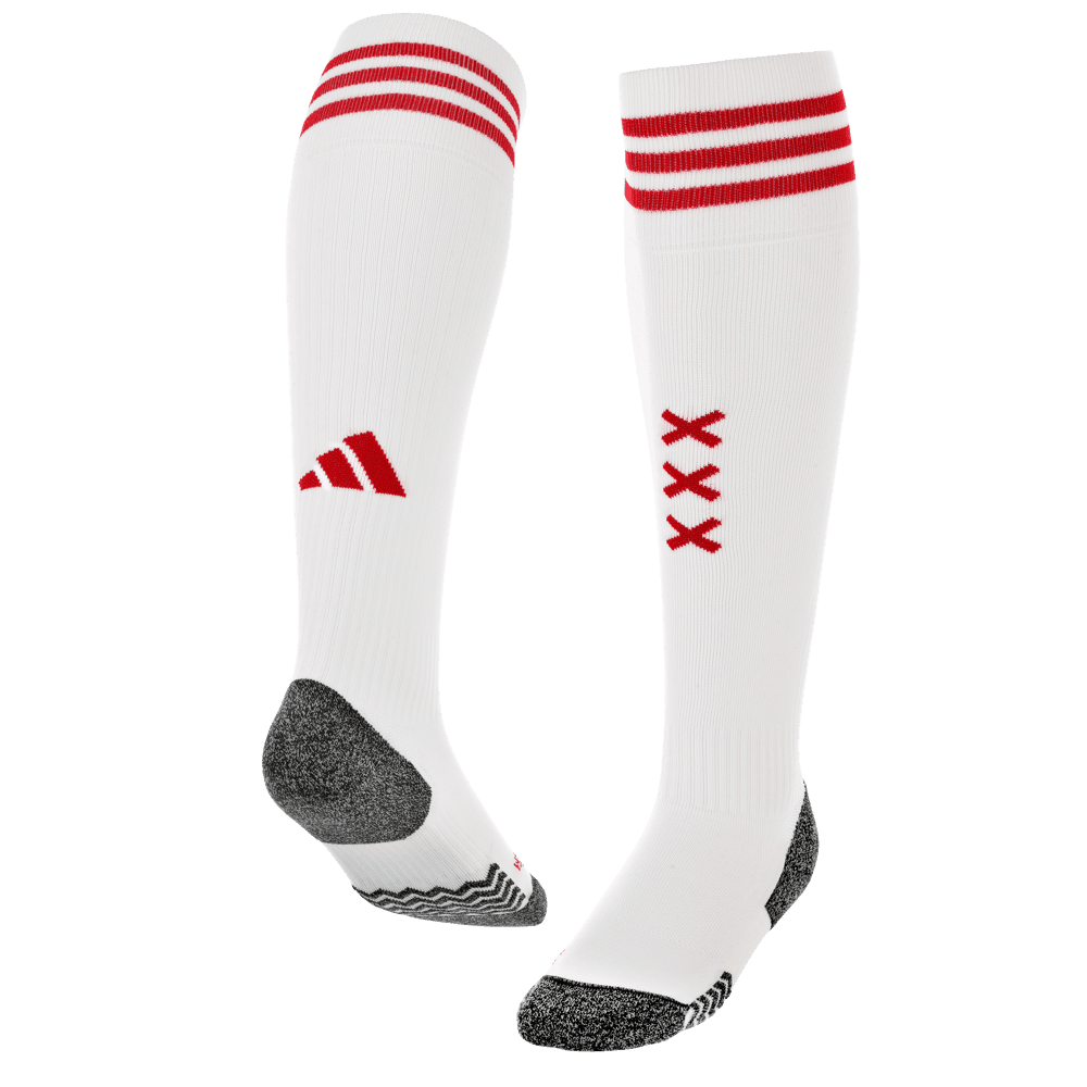 Adidas soccer socks white with red stripes top