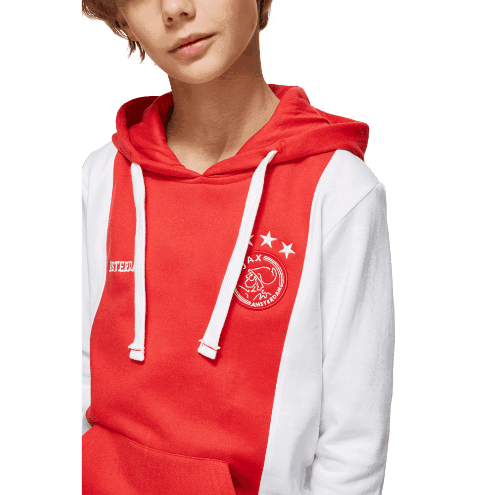 Ajax hooded sweater white red white junior Official Ajax Fanshop