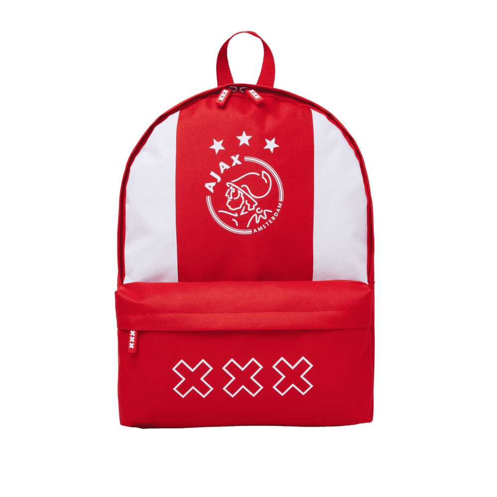 Backpack with white and red logo top